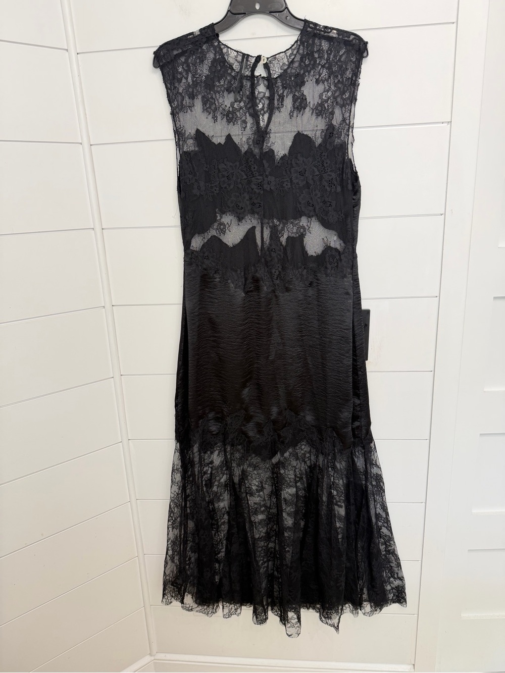 Anthropologie Black Lace Slim Midi Dress Size Medium 36621 - Picture 5 of 13